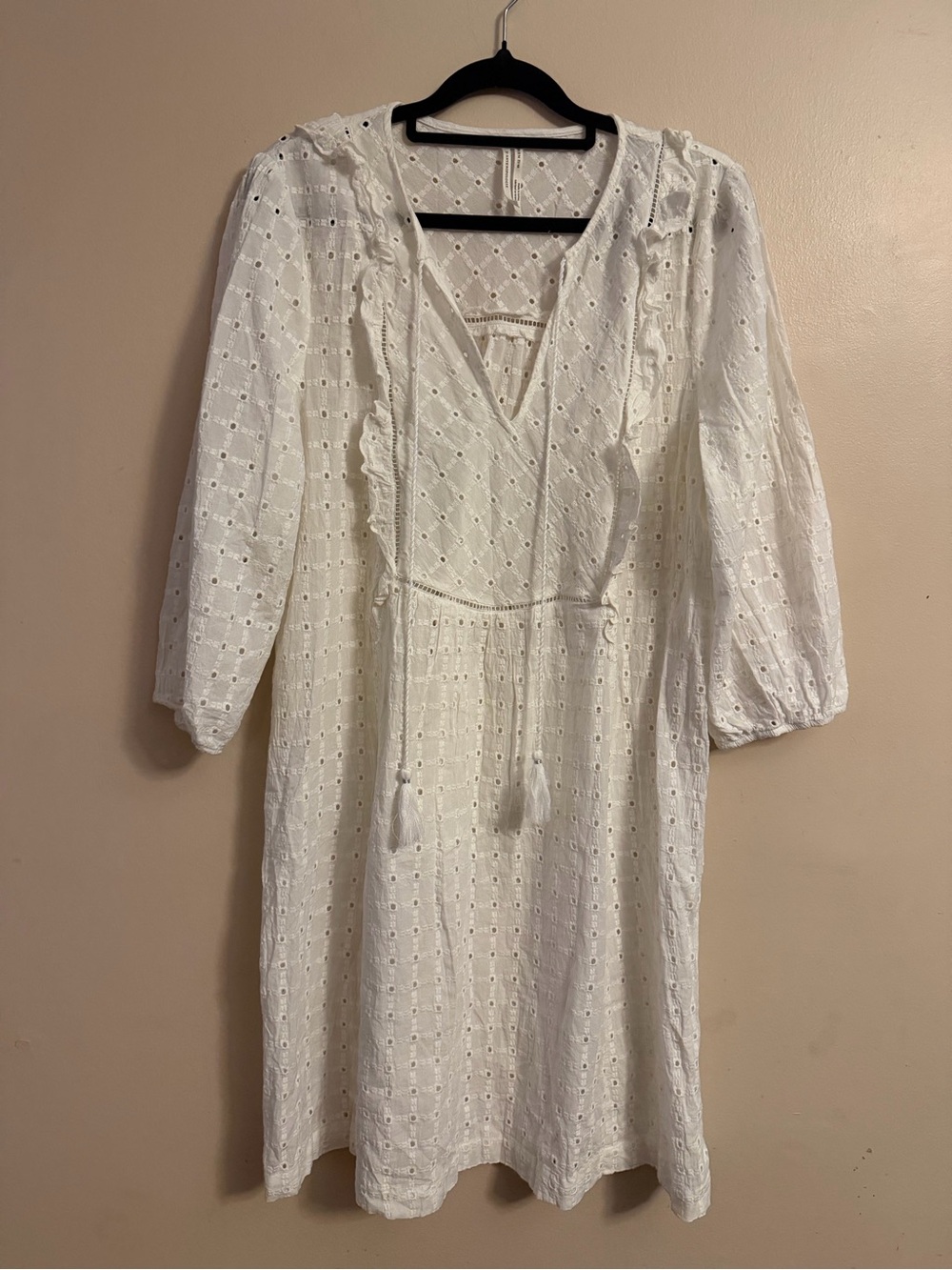 White Eyelet Slipcover Dress